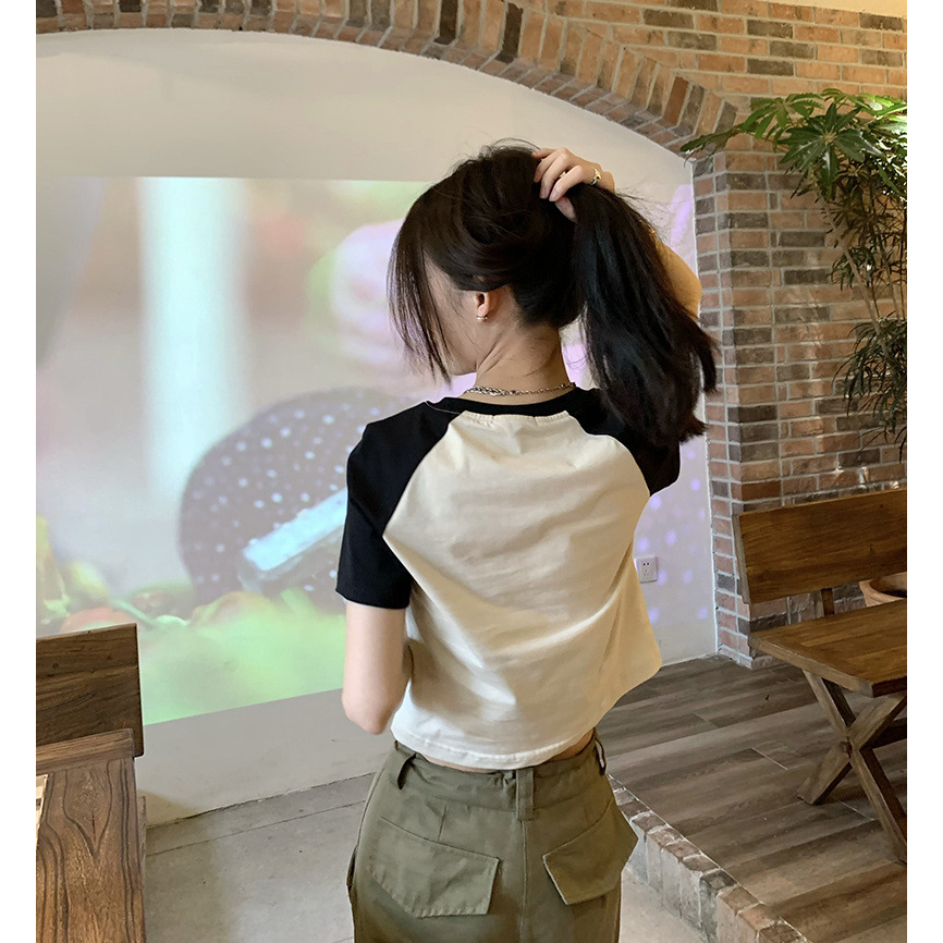 Áo Thun Ngắn Tay Dáng Ôm In Họa Tiết Thời Trang Mùa Hè Mới Cho Nữ