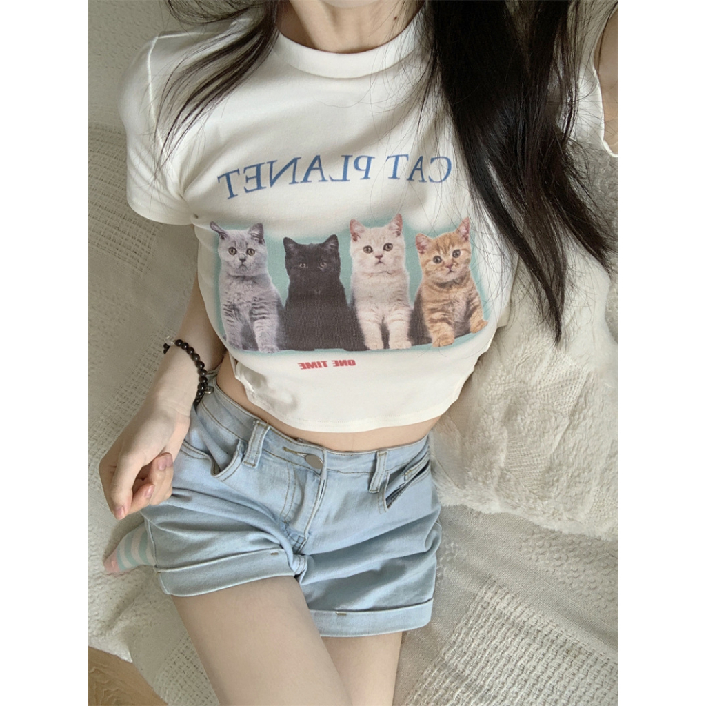 Áo Thun Ngắn Tay In Họa Tiết Thời Trang Mùa Hè Mới Cho Nữ