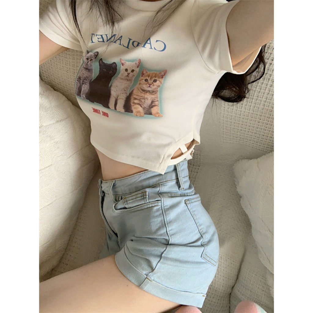 Áo Thun Ngắn Tay In Họa Tiết Thời Trang Mùa Hè Mới Cho Nữ