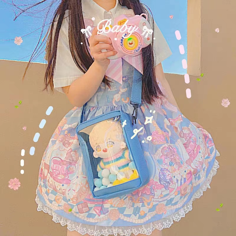 Túi Đeo Chéo Mini 20cm Bằng Vải Canvas Thời Trang Dễ Thương Cho Búp Bê