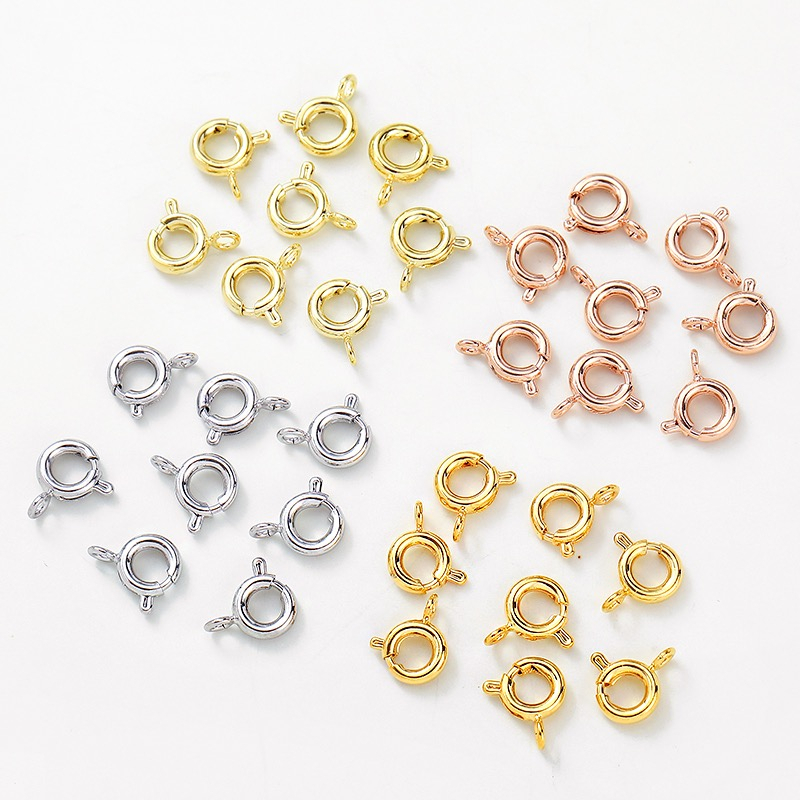 Khóa Lò Xo Bằng Đồng Mạ Vàng 18K Nhiều Màu Sắc Dùng Làm Trang Sức diy