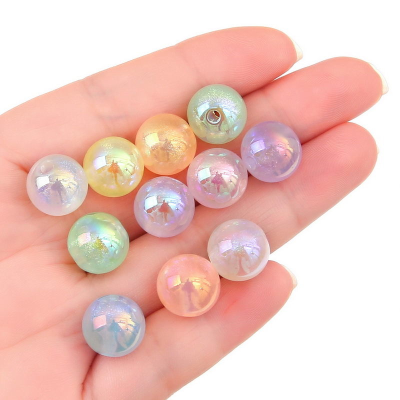 Bộ 5 Hạt Tròn Dạ Quang Nhiều Màu Sắc 12mm Dùng Làm Vòng Tay / Móc Khóa diy