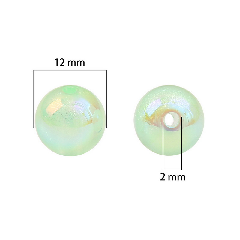 Bộ 5 Hạt Tròn Dạ Quang Nhiều Màu Sắc 12mm Dùng Làm Vòng Tay / Móc Khóa diy