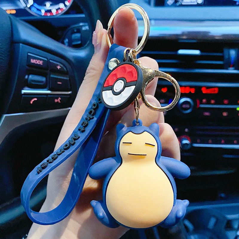 Móc Khóa Hình Pokemon Snorlax Hai Mặt 6cm Dễ Thương