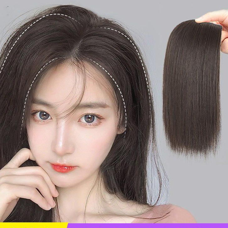 Wig piece women's additional amount full real hair pad hair pad on both sides of the head hair pad f