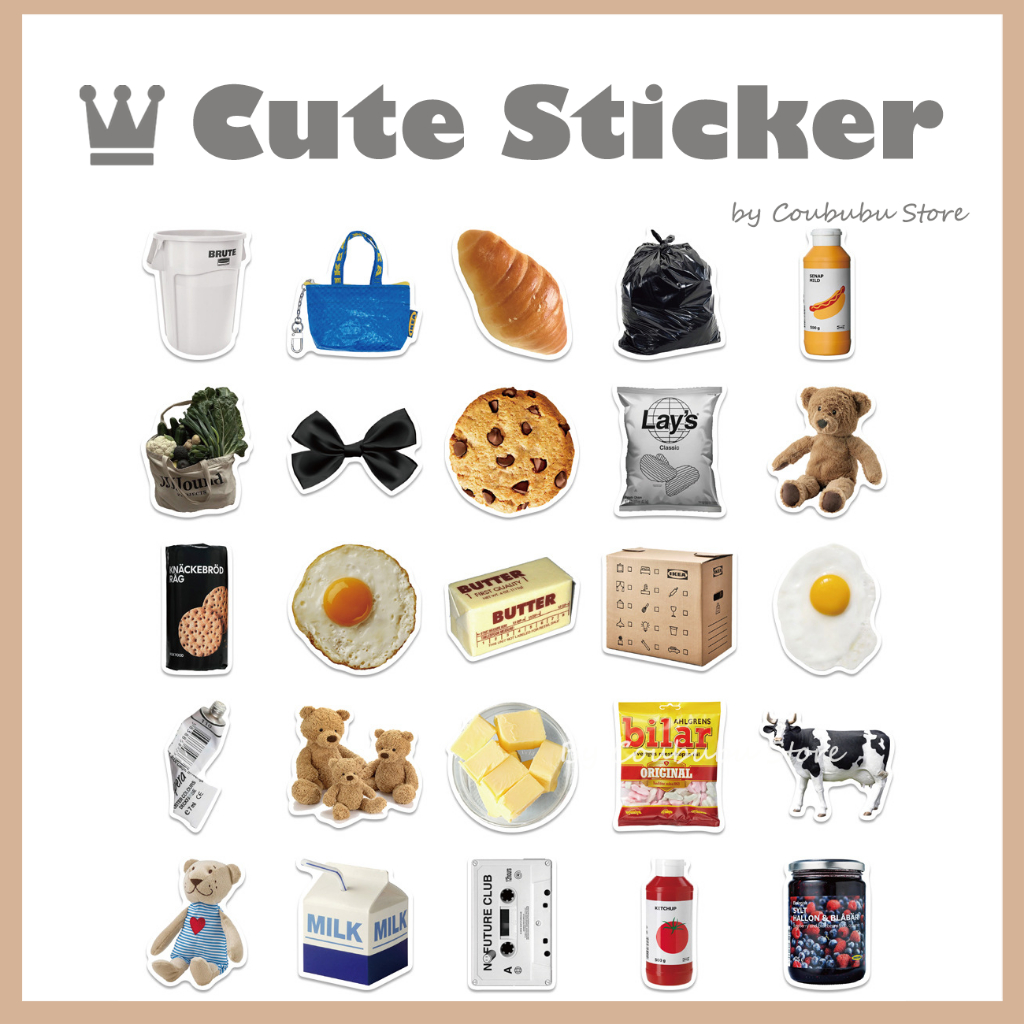 ✿Áo Khoác Coububububu Coububu✿ Sticker Dán Tường Chống Thấm Nước Họa Tiết Doodle Dễ Thương Phong Cách Nhật Bản