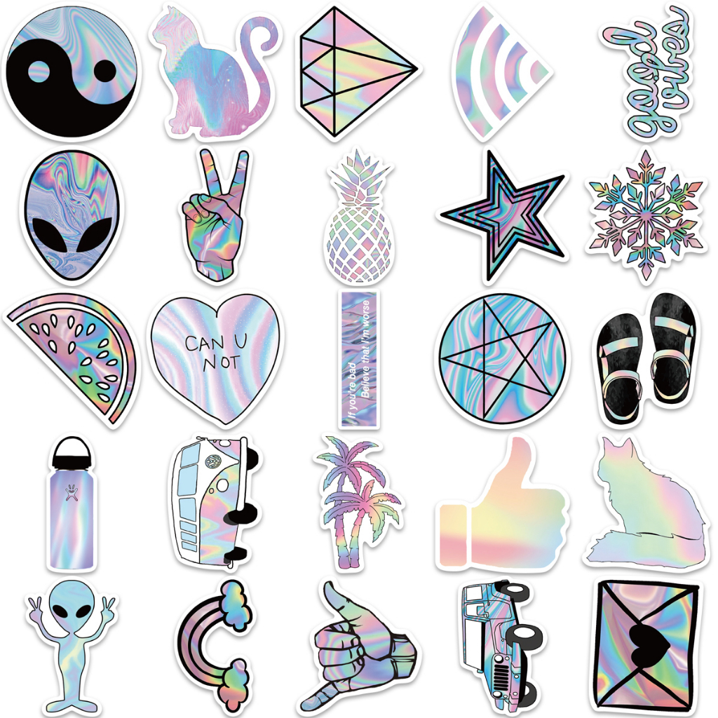 Bộ 50 Miếng Dán Hoạt Hình Graffiti Chống Nước Trang Trí Vali Laptop Xe Hơi DIY