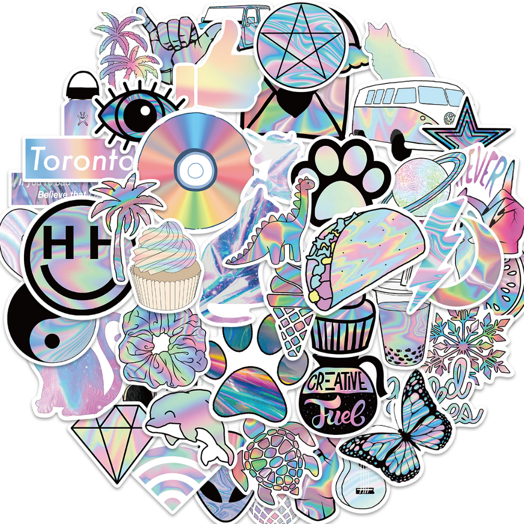 Bộ 50 Miếng Dán Hoạt Hình Graffiti Chống Nước Trang Trí Vali Laptop Xe Hơi DIY