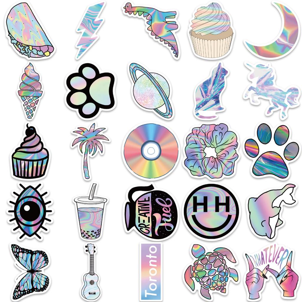 Bộ 50 Miếng Dán Hoạt Hình Graffiti Chống Nước Trang Trí Vali Laptop Xe Hơi DIY