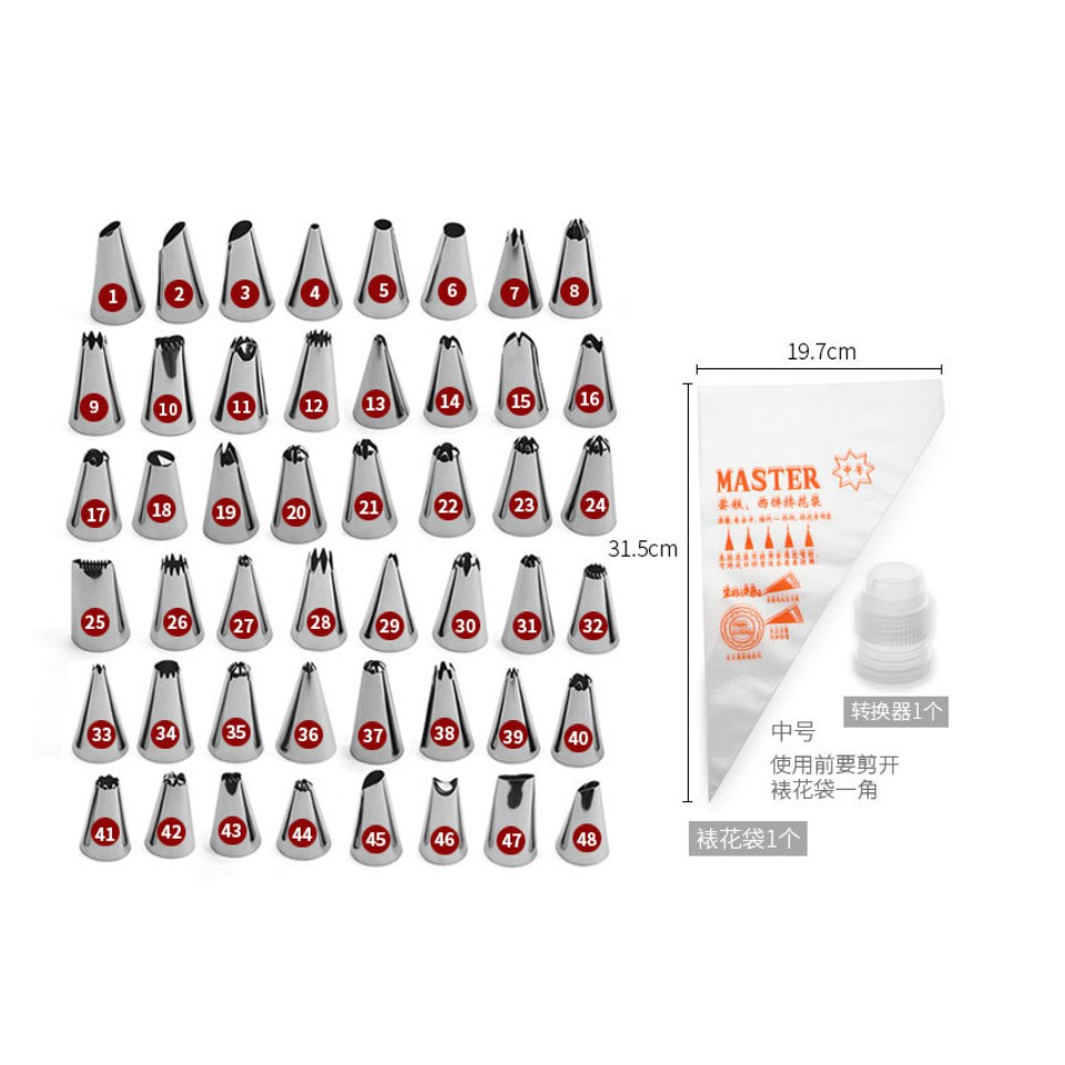 Set 8 / 14 / 50 Đuôi Bắt Bông Kem Trang Trí Bánh