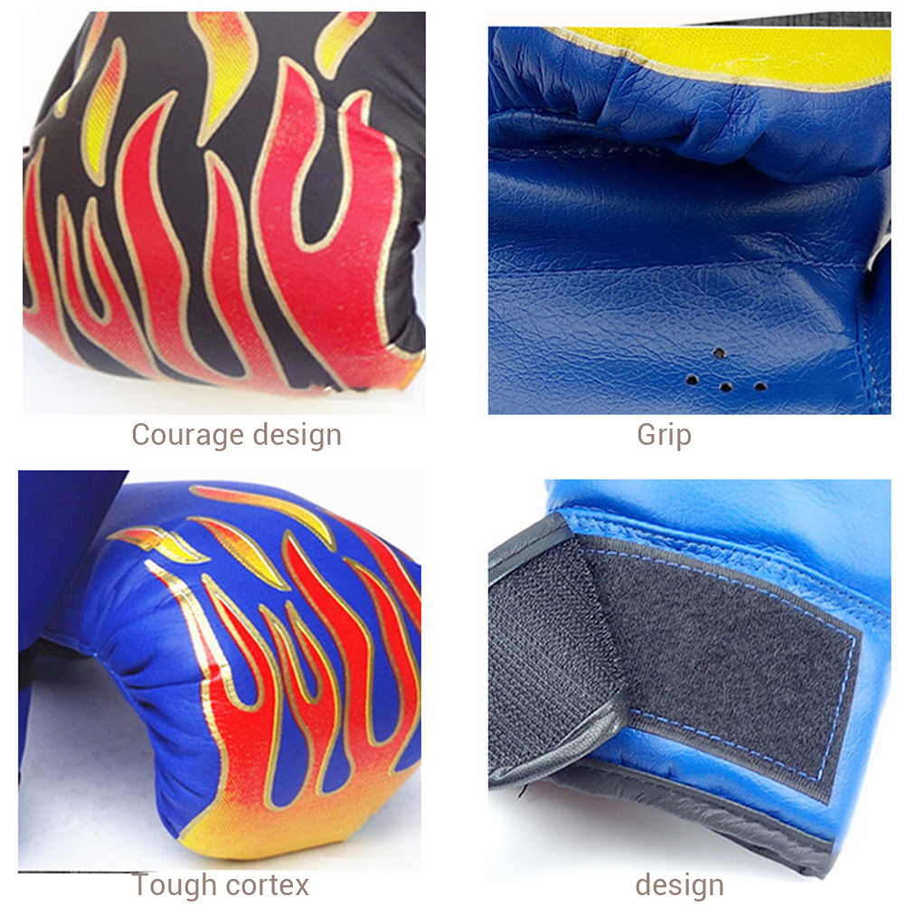 1 Đôi Găng Tay Đấm Bốc Da PU Phối Lưới Thoáng Khí Chuyên Nghiệp Có Thể Điều RisingGirl