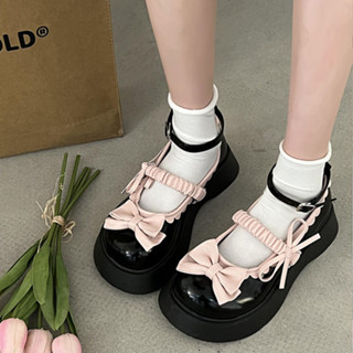 Giày Búp Bê Nữ Đế Dày Giày Lolita Giày Mary Jane Nơ Cao Cấp  Mũi Tròn Phong Cách Lolita Dễ Thương TTP104