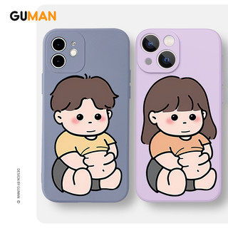 Ốp lưng GUMAN Mềm hoạt hình cặp đôi dễ thương đẹp Cho iPhone 15 14 13 12 11 Pro Max SE 2020 X XR XS 8 7 ip 6S 6 Plus kute XYB1646