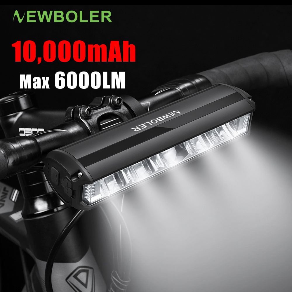 Đèn xe đạp NEWBOLER 6000 lumen 10000mah có thể sạc lại chống nước IPX6