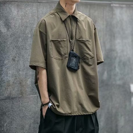 Áo Thun polo Ngắn Tay Dáng Rộng Thời Trang Nhật Bản Dành Cho Nam