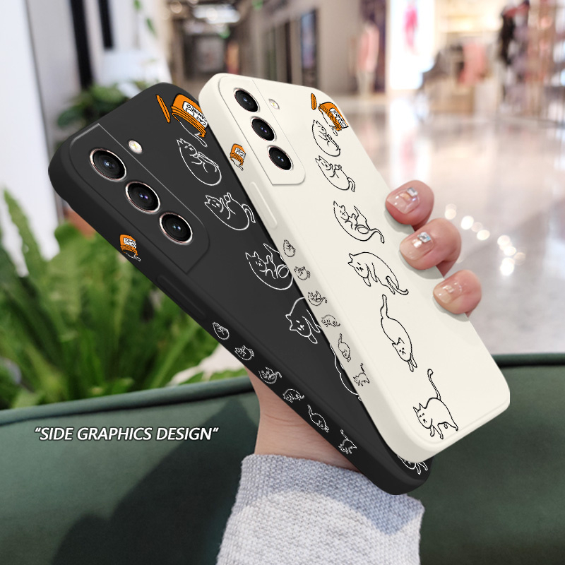 Ốp Điện Thoại Hình Mèo Xinh Xắn Cho Samsung Galaxy S21 S20 FE Ultra Plus