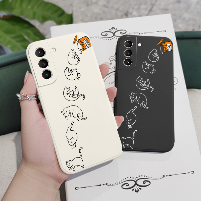 Ốp Điện Thoại Hình Mèo Xinh Xắn Cho Samsung Galaxy S21 S20 FE Ultra Plus