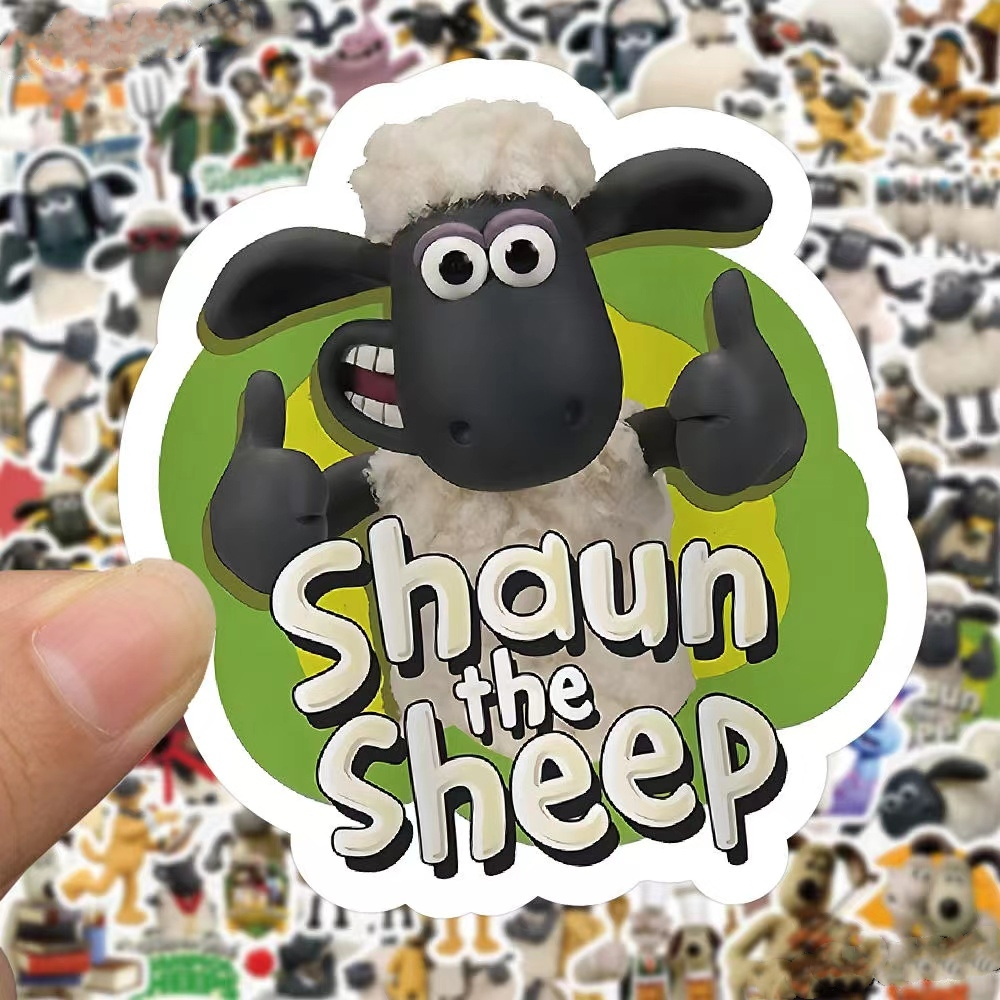 Hình Dán Sticker Wallace & Gromit/Shaun The Sheep Kawaii Anime Chống Nước Trang Trí Laptop / Điện Thoại / Ván Trượt / Va Li