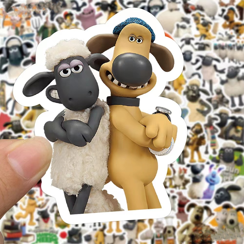 Hình Dán Sticker Wallace & Gromit/Shaun The Sheep Kawaii Anime Chống Nước Trang Trí Laptop / Điện Thoại / Ván Trượt / Va Li