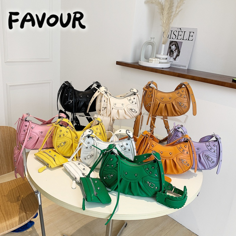 Túi Đeo Vai Đính Đinh Tán Phong Cách Âu Mỹ Retro Mẫu Mới 2022