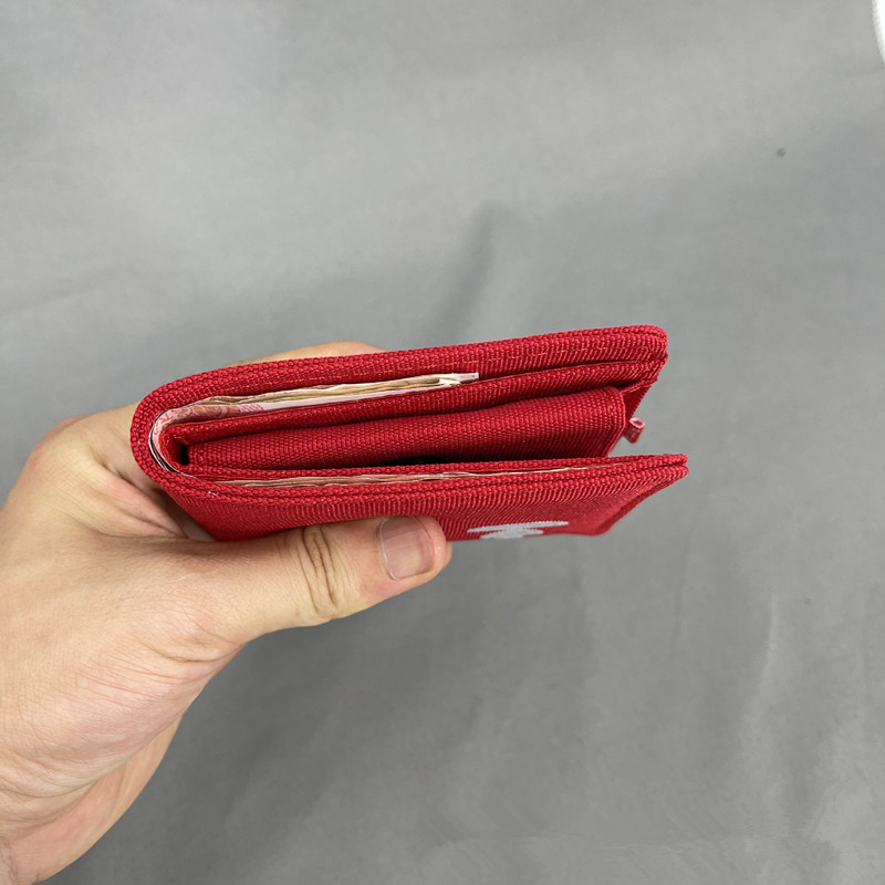 Bape Ví Ngắn Vải Canvas Thêu Họa Tiết Rằn Ri Cá Tính Cho Học Sinh