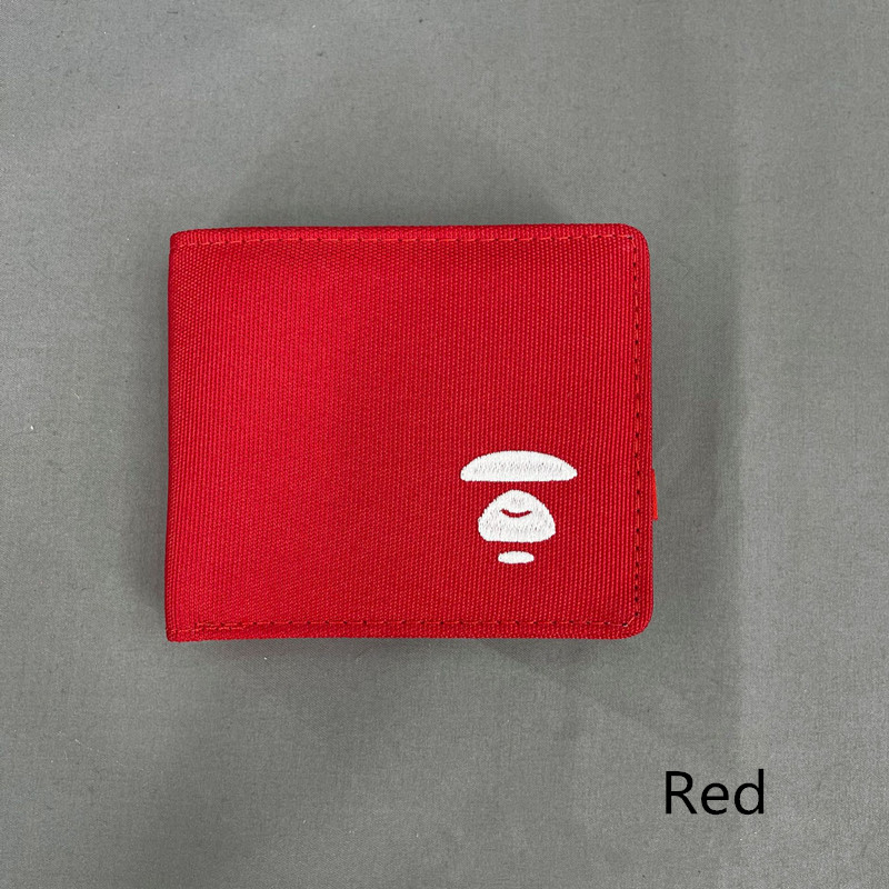 Bape Ví Ngắn Vải Canvas Thêu Họa Tiết Rằn Ri Cá Tính Cho Học Sinh