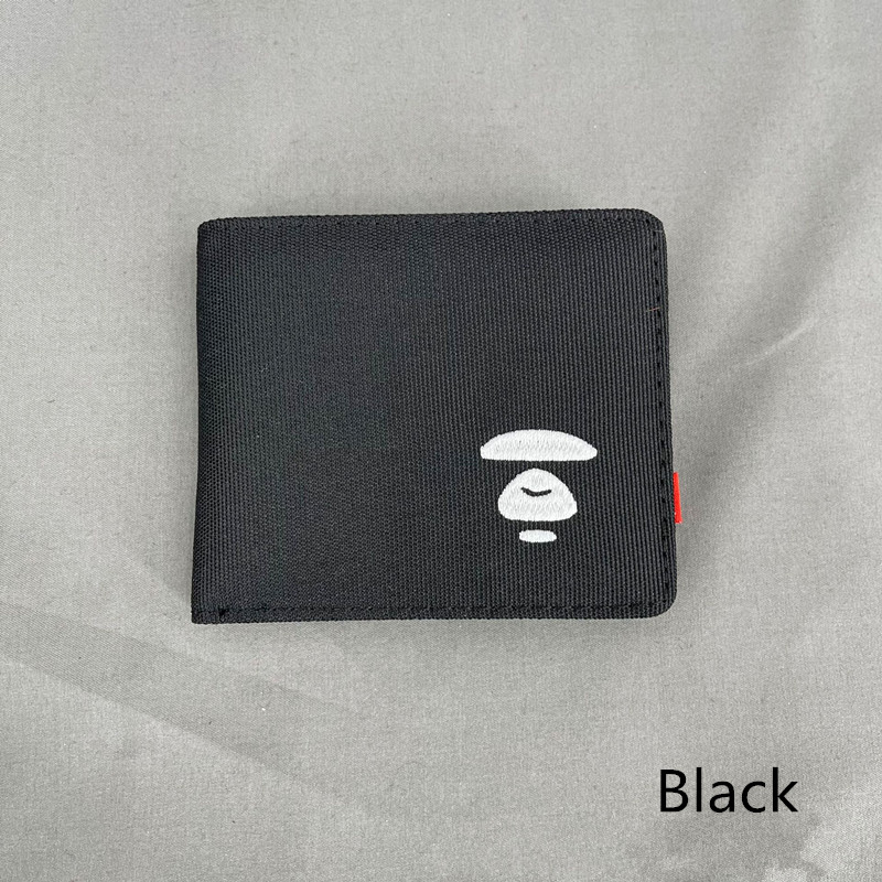 Bape Ví Ngắn Vải Canvas Thêu Họa Tiết Rằn Ri Cá Tính Cho Học Sinh