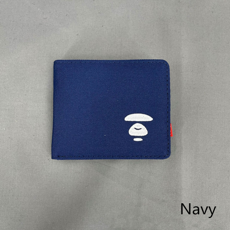 Bape Ví Ngắn Vải Canvas Thêu Họa Tiết Rằn Ri Cá Tính Cho Học Sinh