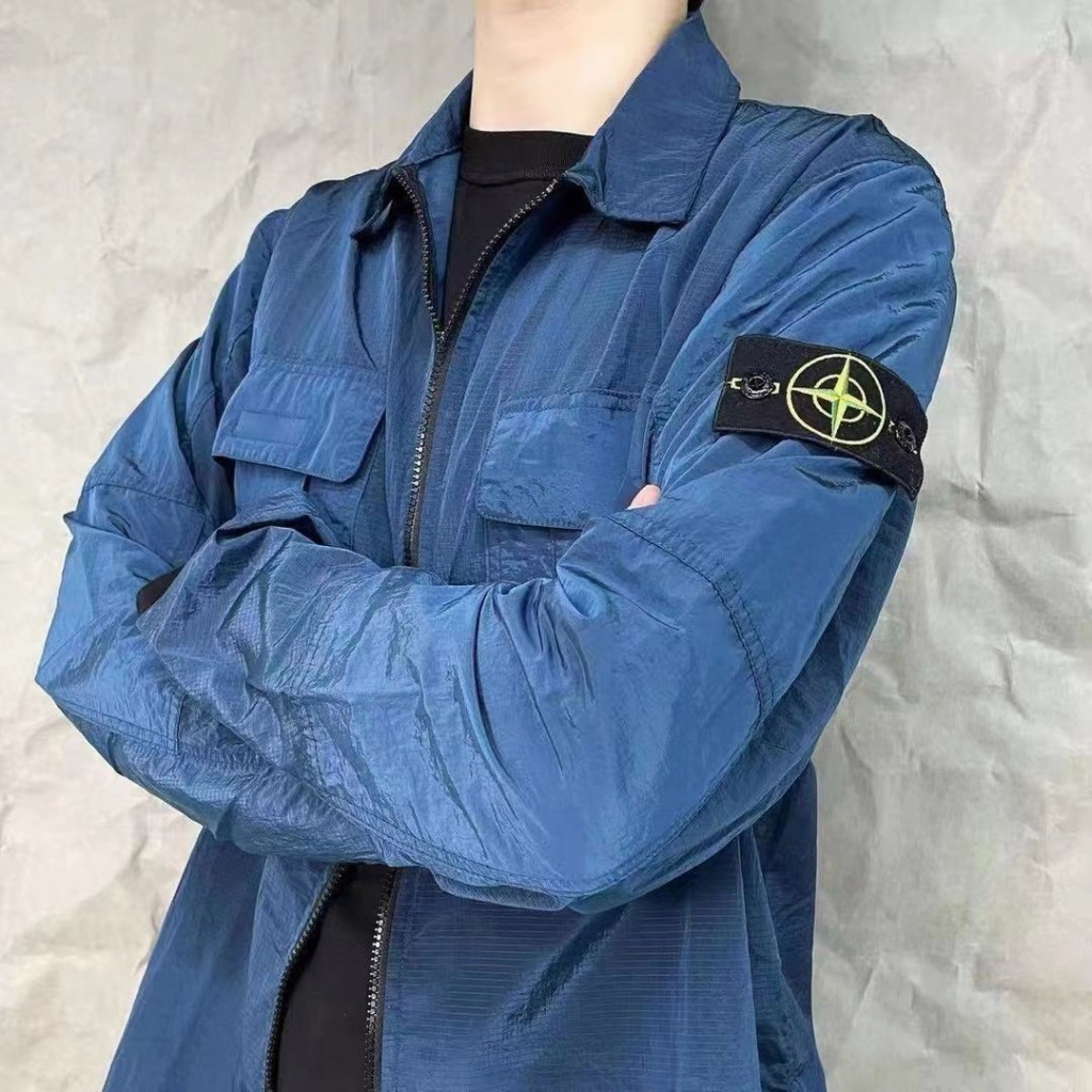Stoneisland Áo Khoác Gió Nylon Chống Nắng Chống Thấm Nước Phong Cách 18SS