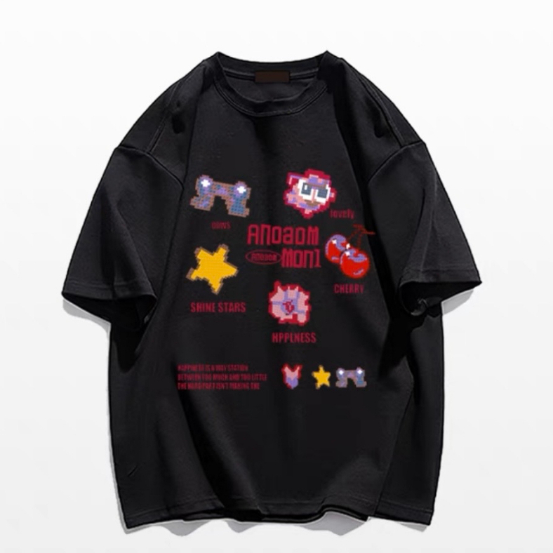 Áo Thun Tay Ngắn Dáng Rộng In Họa Tiết Vui Nhộn Thời Trang Cho Nữ