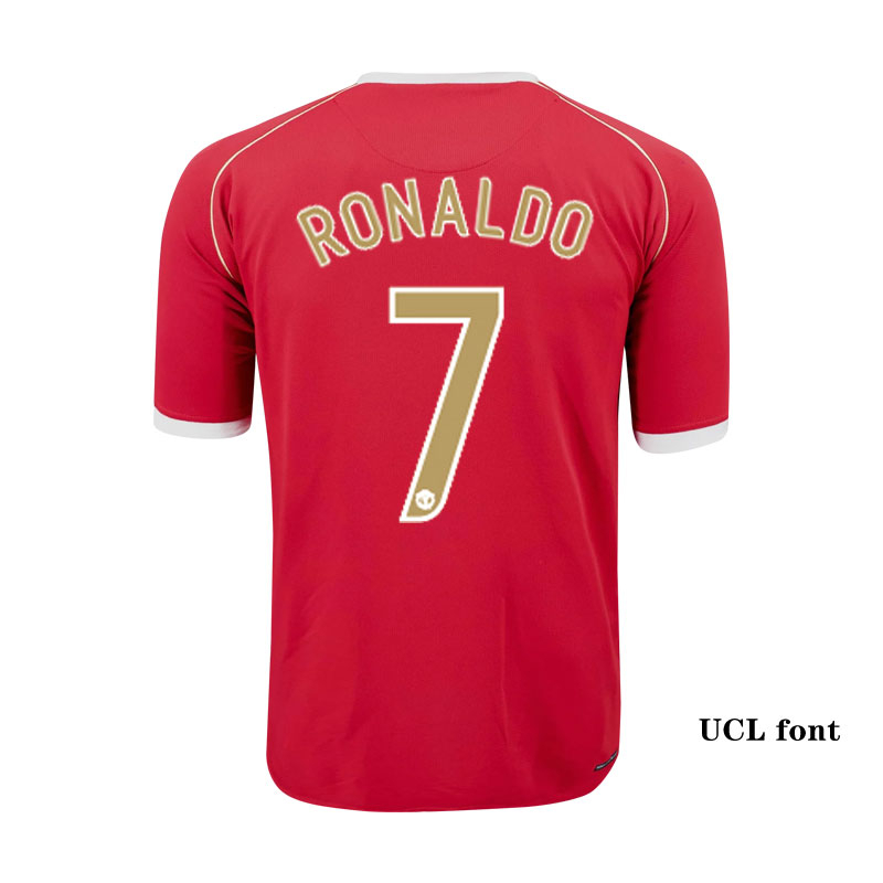 06-07 MU Home 7#Áo Bóng Đá Phong Cách Retro S-XXL