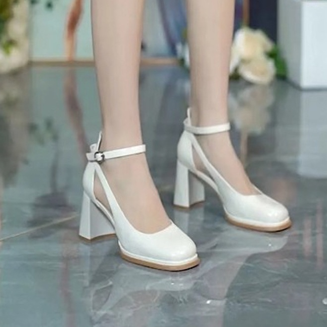 dép nữ Giày Sandal Cao Gót Hở Ngón Đế Dày Hở Lưng Phong Cách Retro Mùa Hè Pháp Cho Nữ Ba màu