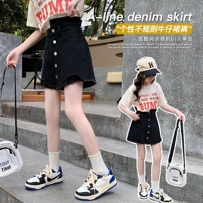 Quần short denim cho bé gái 2023 Trang phục trẻ em mới cho mùa hè 7-8-9-12-13-14-15 tuổi Quần short nữ mỏng cho trẻ em Hàn Quốc