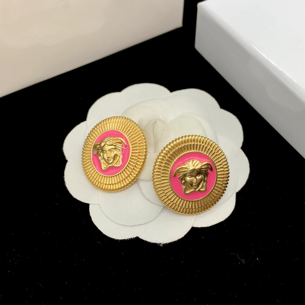 Khuyên Tai Hình Tròn Phong Cách Retro Cá Tính Cao Cấp Mới Medusa Beauty Head