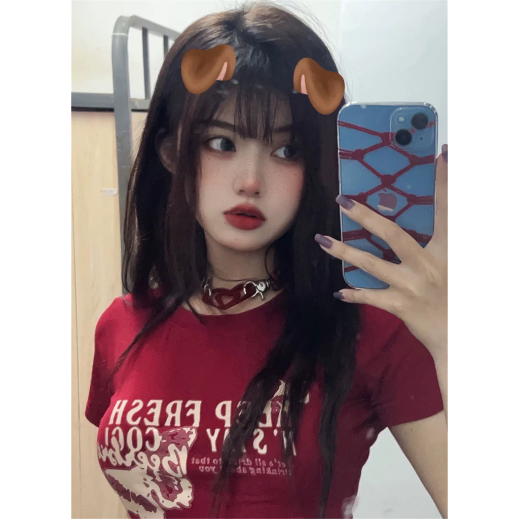 Vòng Cổ choker Mặt Ghép Hình Trái Tim acetate Nuche y2k hot girls