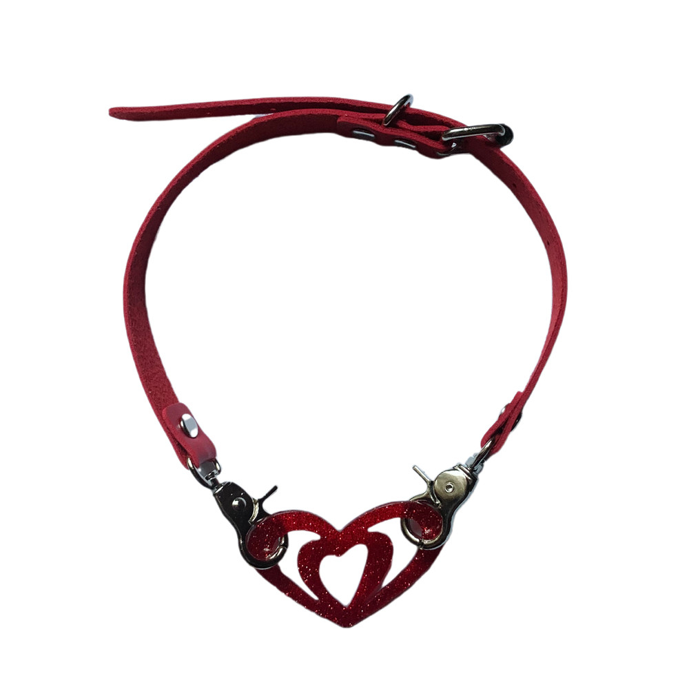 Vòng Cổ choker Mặt Ghép Hình Trái Tim acetate Nuche y2k hot girls