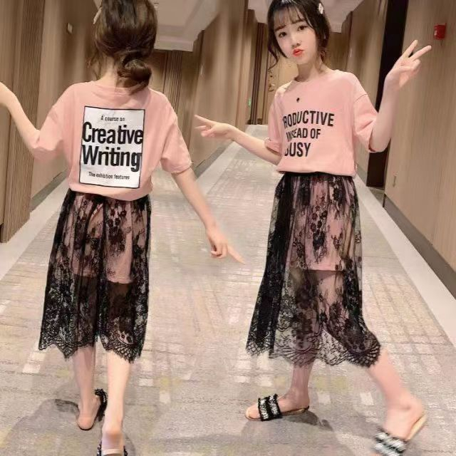 Đầm Dự Tiệc Phối Ren Thời Trang Mùa Hè Dành Cho Bé Gái 3-12 Tuổi