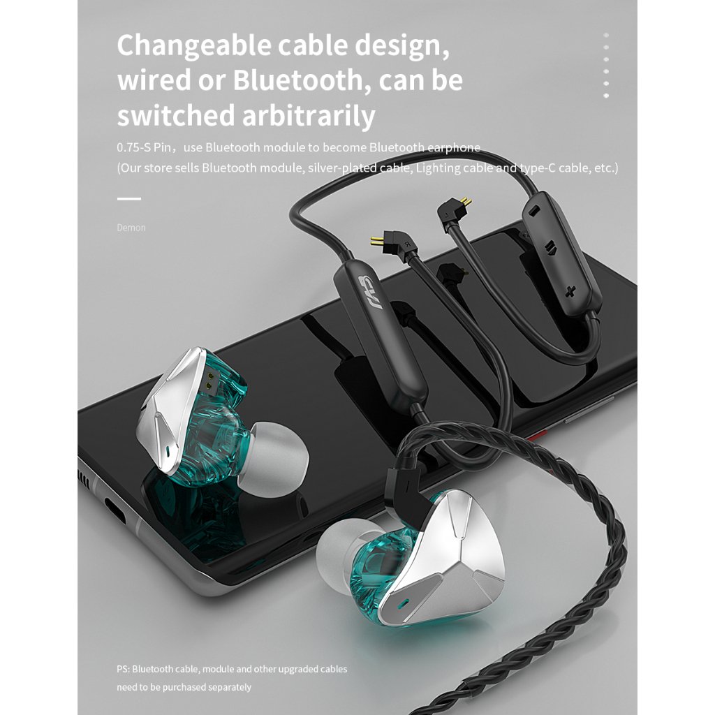 Tai Nghe CVJ Demon Có Dây Jack 3.5mm Âm Thanh HiFi Chất Lượng Cao