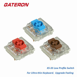 Gateron Low Profile Switch 2.0 KS-33 Đỏ Xanh Nâu 3 Pin Cho GK61 GK87 Bàn Phím Cơ Công Tắc