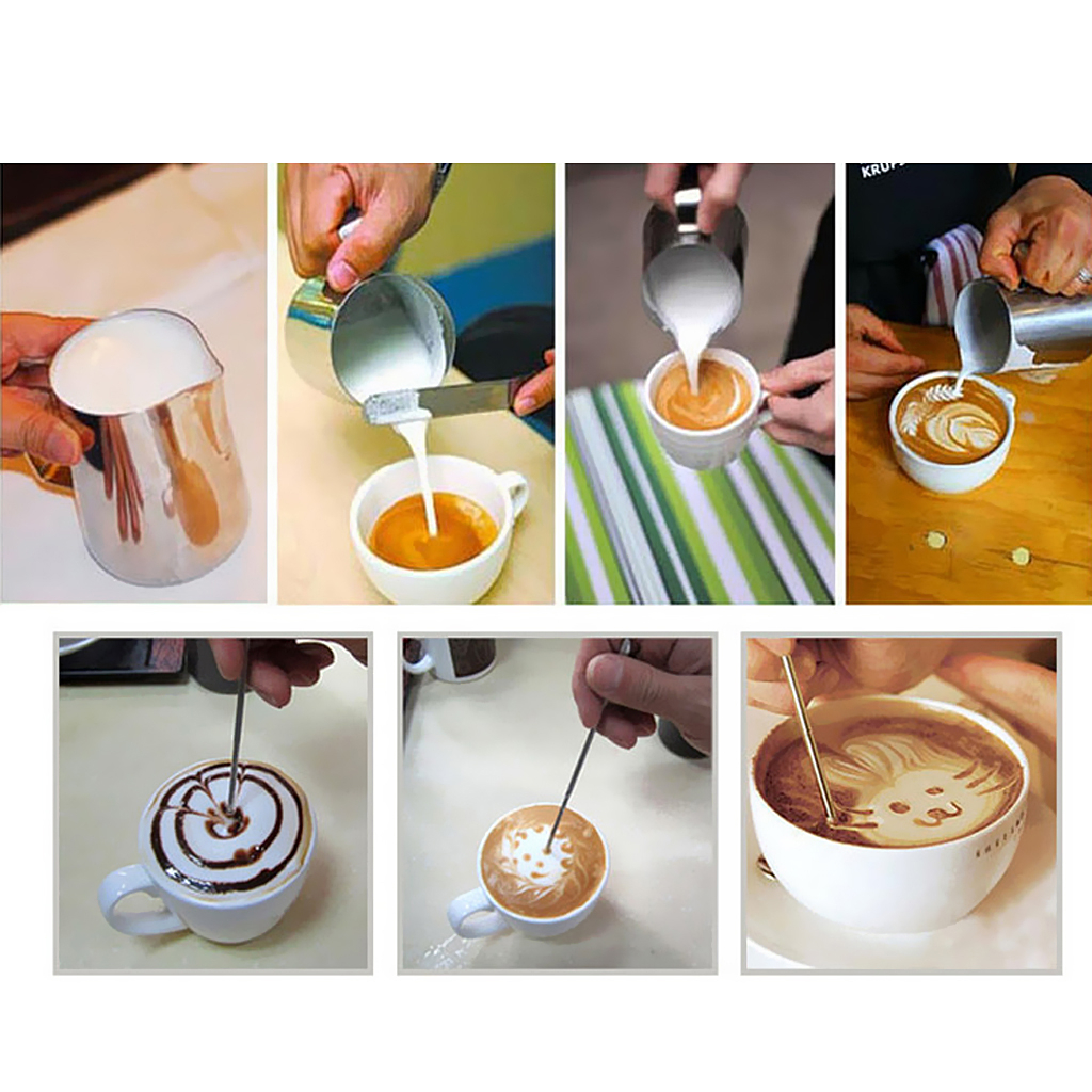 Shamjina Bình Tạo Bọt Cà Phê Latte Bằng Thép Không Gỉ 350ml 600ml 1000ml