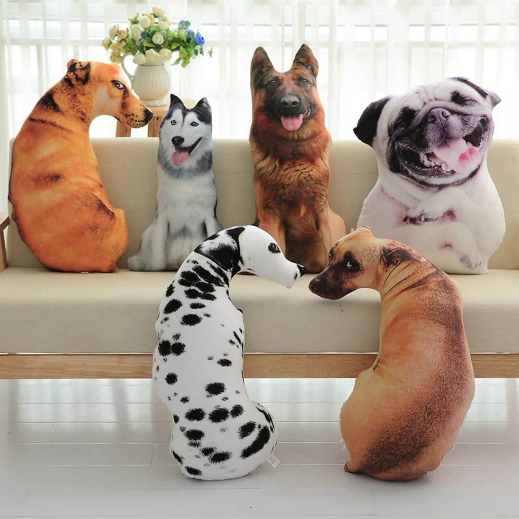Thú Nhồi Bông Hình Con Chó Cho Người Lớn Và Trẻ Em Đồ Chơi Chó Gối Sang Trọng Cho Trẻ Em 3D Gối Ném In Hình Dễ Thương Động Vật Sống Động Như Thật Ngộ Nghĩnh Cosplay Đệm Trẻ Em Yêu Thích Cho Ngôi Nhà Hoa Văn Gối Nhồi Bông Chó Săn Thoải Mái