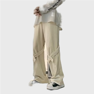 ♞AFF LIGA♞ Quần lưng thun ống rộng màu trơn phong cách Hàn Quốc nam tính