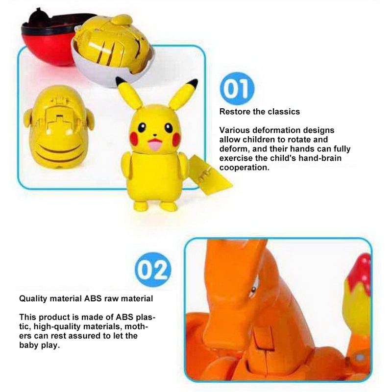 Mô Hình Quả Cầu Pokemon, Tự Động Ném Thú Pikachu Dành Cho Bé.