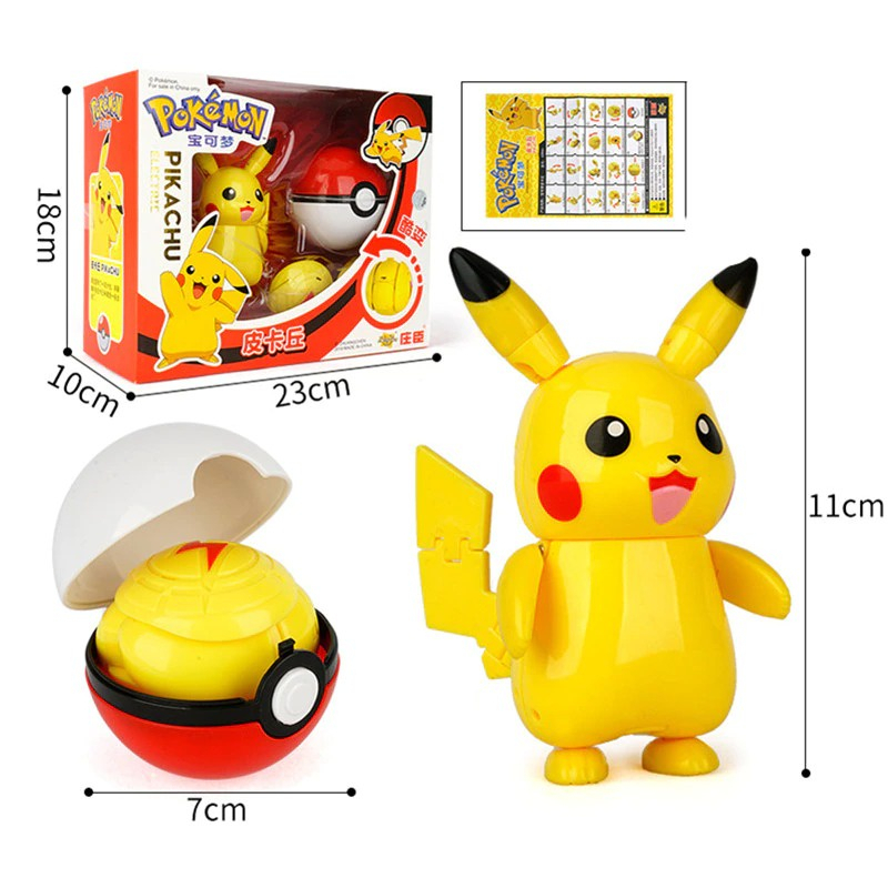 Mô Hình Quả Cầu Pokemon, Tự Động Ném Thú Pikachu Dành Cho Bé.