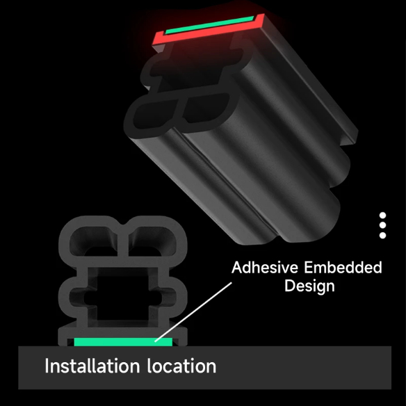 Dải Cao Su Hai Lớp Cách Âm Chống Nước Dán Cửa Xe Hơi / Mui Xe