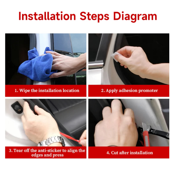 Dải Cao Su Hai Lớp Cách Âm Chống Nước Dán Cửa Xe Hơi / Mui Xe