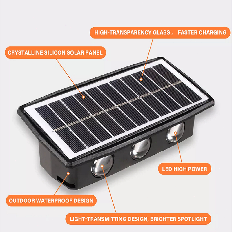 Đèn Led 4 Bóng Năng Lượng Mặt Trời Chống Thấm Nước Trang Trí Sân Vườn