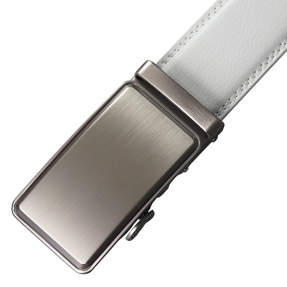 Thắt Lưng Da Màu Trắng Khóa Kim Loại Tự Động Rộng 3.5Cm Thời Trang Cho Nam