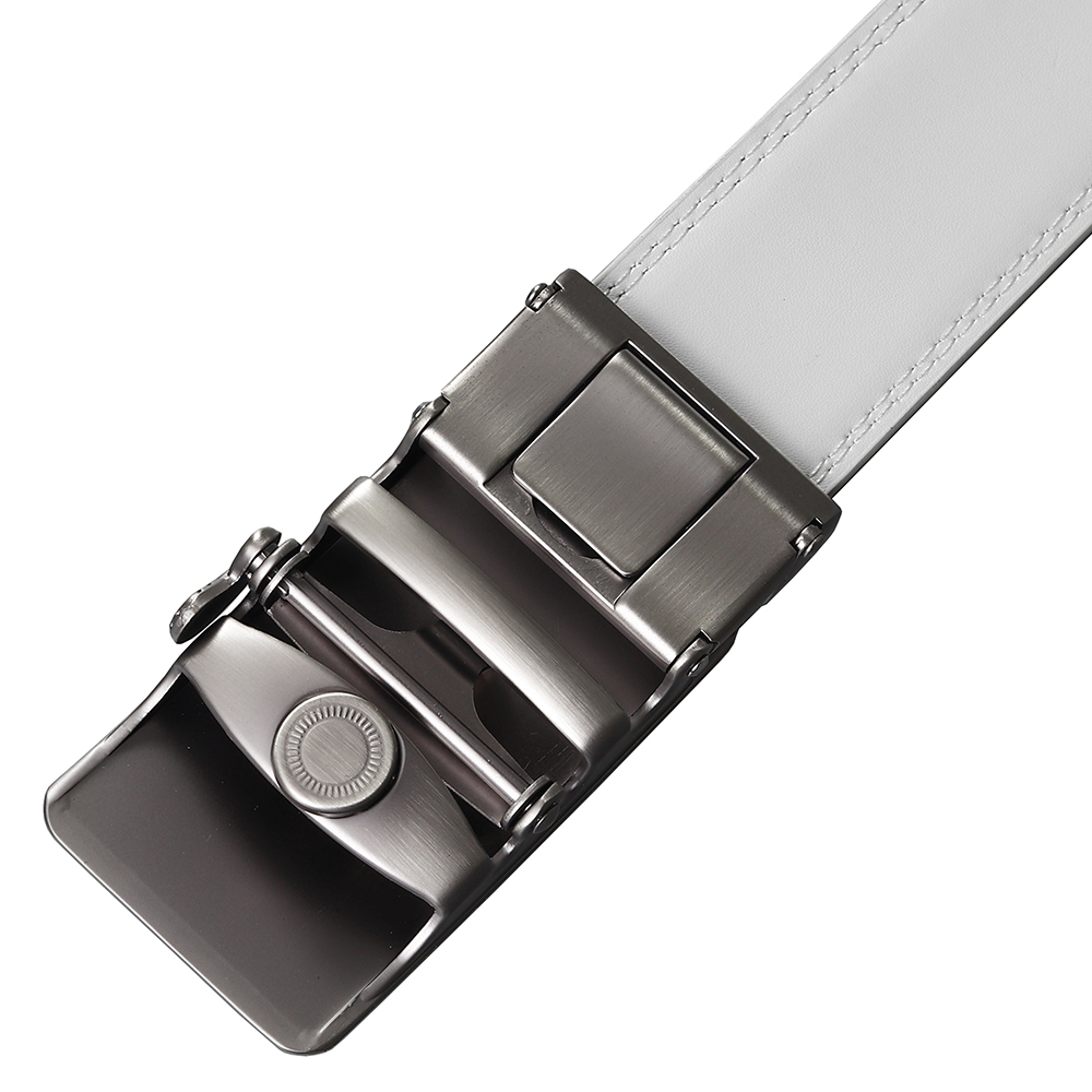 Thắt Lưng Da Màu Trắng Khóa Kim Loại Tự Động Rộng 3.5Cm Thời Trang Cho Nam