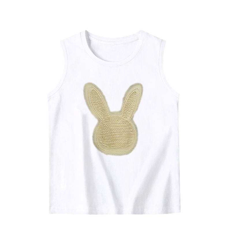 QADCOL Áo Thun Không Tay Dáng Rộng Họa Tiết Thỏ Phong Cách retro Thời Trang Mùa Hè Dành Cho Nữ
